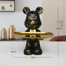 GobekUsa Graffiti Bear Figurine: Modern Home Decor Statue for Keys Storage Shelf