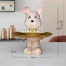 GobekUsa Graffiti Bear Figurine: Modern Home Decor Statue for Keys Storage Shelf