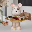 GobekUsa Graffiti Bear Figurine: Modern Home Decor Statue for Keys Storage Shelf