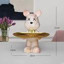 GobekUsa Graffiti Bear Figurine: Modern Home Decor Statue for Keys Storage Shelf