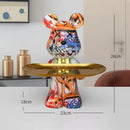 GobekUsa Graffiti Bear Figurine: Modern Home Decor Statue for Keys Storage Shelf