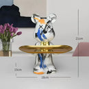 GobekUsa Graffiti Bear Figurine: Modern Home Decor Statue for Keys Storage Shelf