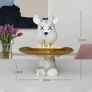 GobekUsa Graffiti Bear Figurine: Modern Home Decor Statue for Keys Storage Shelf