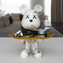 GobekUsa Graffiti Bear Figurine: Modern Home Decor Statue for Keys Storage Shelf