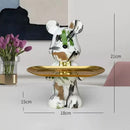 GobekUsa Graffiti Bear Figurine: Modern Home Decor Statue for Keys Storage Shelf
