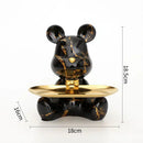 GobekUsa Graffiti Bear Figurine Statue Key Shelf Decor - Modern Table Sculpture