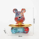 GobekUsa Graffiti Bear Figurine Statue Key Shelf Decor - Modern Table Sculpture