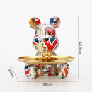 GobekUsa Graffiti Bear Figurine Statue Key Shelf Decor - Modern Table Sculpture