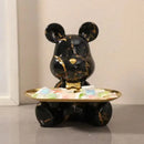 GobekUsa Graffiti Bear Figurine Statue Key Shelf Decor - Modern Table Sculpture