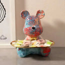 GobekUsa Graffiti Bear Figurine Statue Key Shelf Decor - Modern Table Sculpture