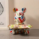 GobekUsa Graffiti Bear Figurine Statue Key Shelf Decor - Modern Table Sculpture
