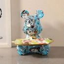GobekUsa Graffiti Bear Figurine Statue Key Shelf Decor - Modern Table Sculpture