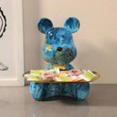 GobekUsa Graffiti Bear Figurine Statue Key Shelf Decor - Modern Table Sculpture