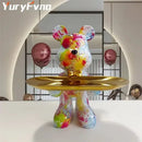 GobekUsa Graffiti Bear Statue Ornament for Modern Home Decor