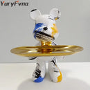GobekUsa Graffiti Bear Statue Ornament for Modern Home Decor