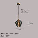 GobekUsa Gray Amber Glass Pendant Lamp for Home and Office Lighting