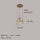 GobekUsa Gray Amber Glass Pendant Lamp for Home and Office Lighting