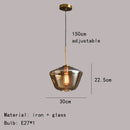 GobekUsa Gray Amber Glass Pendant Lamp for Home and Office Lighting