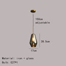 GobekUsa Gray Amber Glass Pendant Lamp for Home and Office Lighting