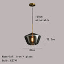 GobekUsa Gray Amber Glass Pendant Lamp for Home and Office Lighting
