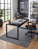 Hand Loomed Wool and Viscose Area Rug 5x8 - Modern Gray and Black Striped Design
