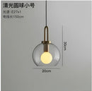 GobekUsa Glass Ball Pendant Light Fixture for Kitchen Dining Room Bedroom - Modern Hanging Lamp Luminaire Home Decor Lighting
