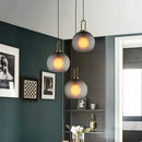 GobekUsa Glass Ball Pendant Light Fixture for Kitchen Dining Room Bedroom - Modern Hanging Lamp Luminaire Home Decor Lighting