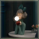 GobekUsa Bubble Girl Statue Ornament: Modern & Simple Night Light Décor for Home, Bedroom, Living Room