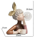 GobekUsa Bubble Girl Statue Ornament: Modern & Simple Night Light Décor for Home, Bedroom, Living Room