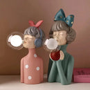 GobekUsa Bubble Girl Statue Ornament: Modern & Simple Night Light Décor for Home, Bedroom, Living Room