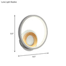 GobekUsa Nordic White and Wood Double Ring LED Wall Lamp - Warm/White Light for Home
