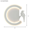 GobekUsa Contemporary Acrylic C-Shape Wall Sconce Light with Bird Design – LED Lamp in Warm/White Light
