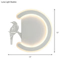 GobekUsa Contemporary Acrylic C-Shape Wall Sconce Light with Bird Design – LED Lamp in Warm/White Light