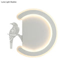 GobekUsa Contemporary Acrylic C-Shape Wall Sconce Light with Bird Design – LED Lamp in Warm/White Light