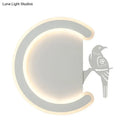 GobekUsa Contemporary Acrylic C-Shape Wall Sconce Light with Bird Design – LED Lamp in Warm/White Light