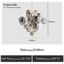 GobekUsa Bubble Glass Ceiling Chandelier Pendant for Living Room Bedroom
