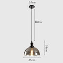 GobekUsa Gray Glass Pendant Light for Bar Stair Dining Room E27 Edison Lamp Lighting