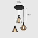 GobekUsa Gray Glass Pendant Light for Bar Stair Dining Room E27 Edison Lamp Lighting