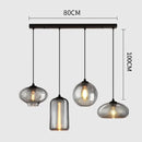 GobekUsa Gray Glass Pendant Light for Bar Stair Dining Room E27 Edison Lamp Lighting