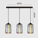 GobekUsa Gray Glass Pendant Light for Bar Stair Dining Room E27 Edison Lamp Lighting