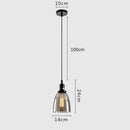 GobekUsa Gray Glass Pendant Light for Bar Stair Dining Room E27 Edison Lamp Lighting