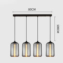 GobekUsa Gray Glass Pendant Light for Bar Stair Dining Room E27 Edison Lamp Lighting