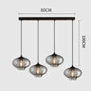 GobekUsa Gray Glass Pendant Light for Bar Stair Dining Room E27 Edison Lamp Lighting