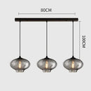 GobekUsa Gray Glass Pendant Light for Bar Stair Dining Room E27 Edison Lamp Lighting