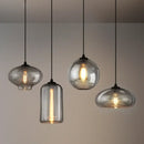 GobekUsa Gray Glass Pendant Light for Bar Stair Dining Room E27 Edison Lamp Lighting