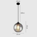 GobekUsa Gray Glass Pendant Light for Bar Stair Dining Room E27 Edison Lamp Lighting