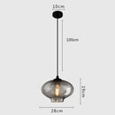 GobekUsa Gray Glass Pendant Light for Bar Stair Dining Room E27 Edison Lamp Lighting