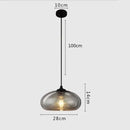 GobekUsa Gray Glass Pendant Light for Bar Stair Dining Room E27 Edison Lamp Lighting