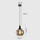 GobekUsa Gray Glass Pendant Light for Bar Stair Dining Room E27 Edison Lamp Lighting