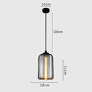 GobekUsa Gray Glass Pendant Light for Bar Stair Dining Room E27 Edison Lamp Lighting